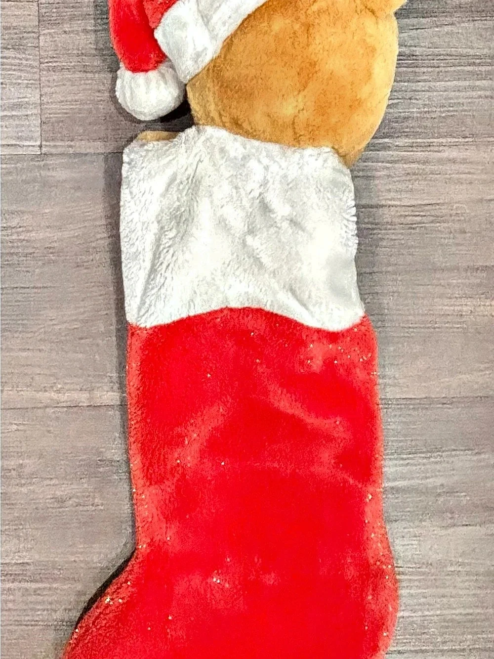 Vintage 90s Disney Winnie the Pooh 3D plush Large Christmas Stocking 24”